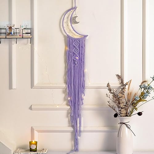 Miniatura 5 de Atrapasueños, atrapasueños de luna para niñas, niños y adultos, decoración de pared bohemia, decoración de dormitorio, decoración de sala de estar,