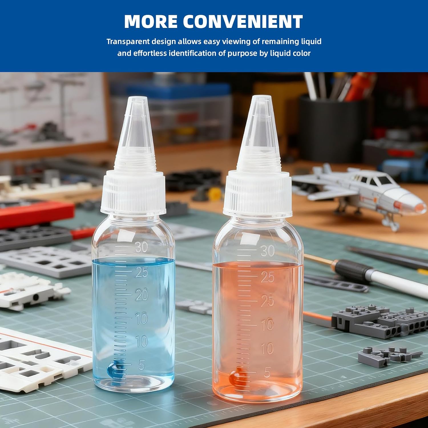 10 Pcs 30ml Airbrush Mixing Bottles for Pigment and Airbrush Art Creation