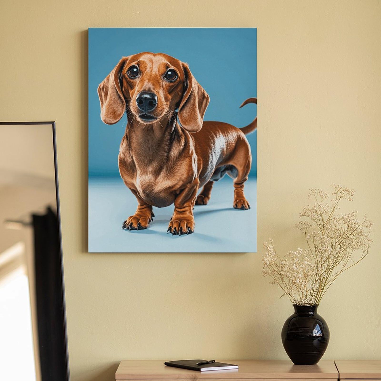 TKJMCSW Malen-nach-Zahlen-Set für Erwachsene, Anfänger, Erwachsene, Dackel-Weiner-Motiv, Malen nach Zahlen, Kits auf Leinwand, DIY-Acryl-Ölfarben, Gemälde mit Pinseln als Geschenk, Heimdekoration