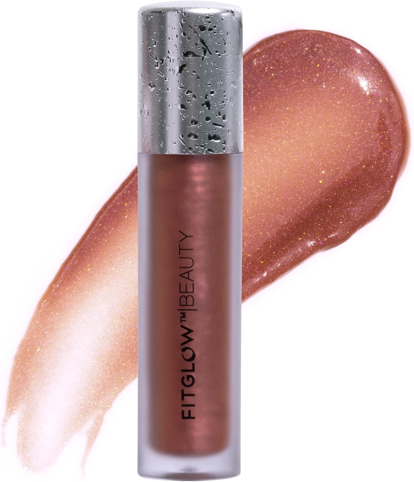 FITGLOW Beauty Lip Colour Serum | Hydrating Lip Gloss | Plumping Anti-Aging Lip Treatment | Natural Shine with Pomegranate Sterols & Collagen | Buildable Color for Dry Chapped Lips | Beach Glow - 10g