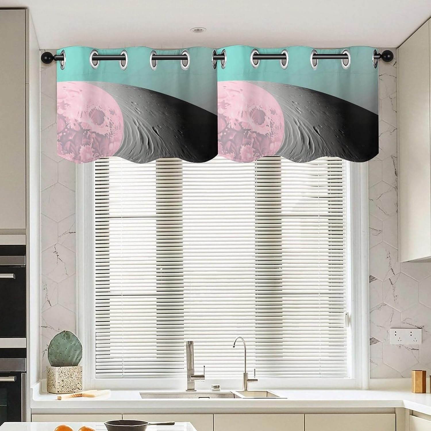 Aesthetic Moon Short Curtain Blackout Valance