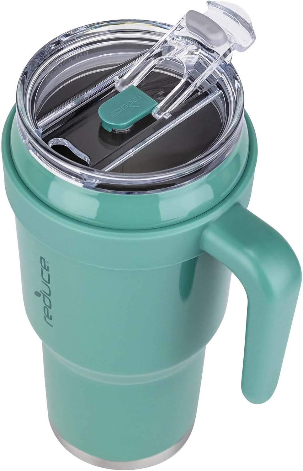 REDUCE 40 oz Mug Tumbler, Green and White, Opaque Gloss