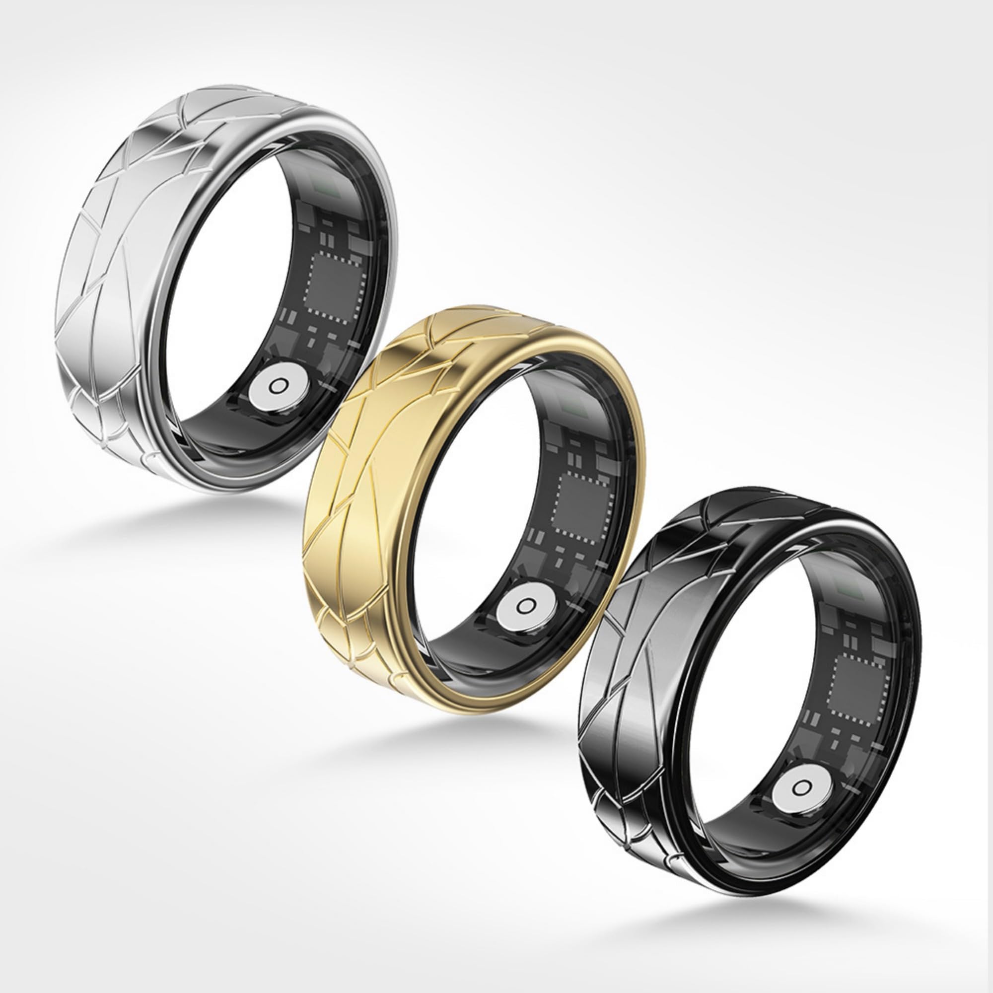 Hoorawwi Smart Ring Fitness Health Tracker Ring w Sleep Heart Rate Blood Oxygen Monitor 5ATM Wearable Bluetooth Ring