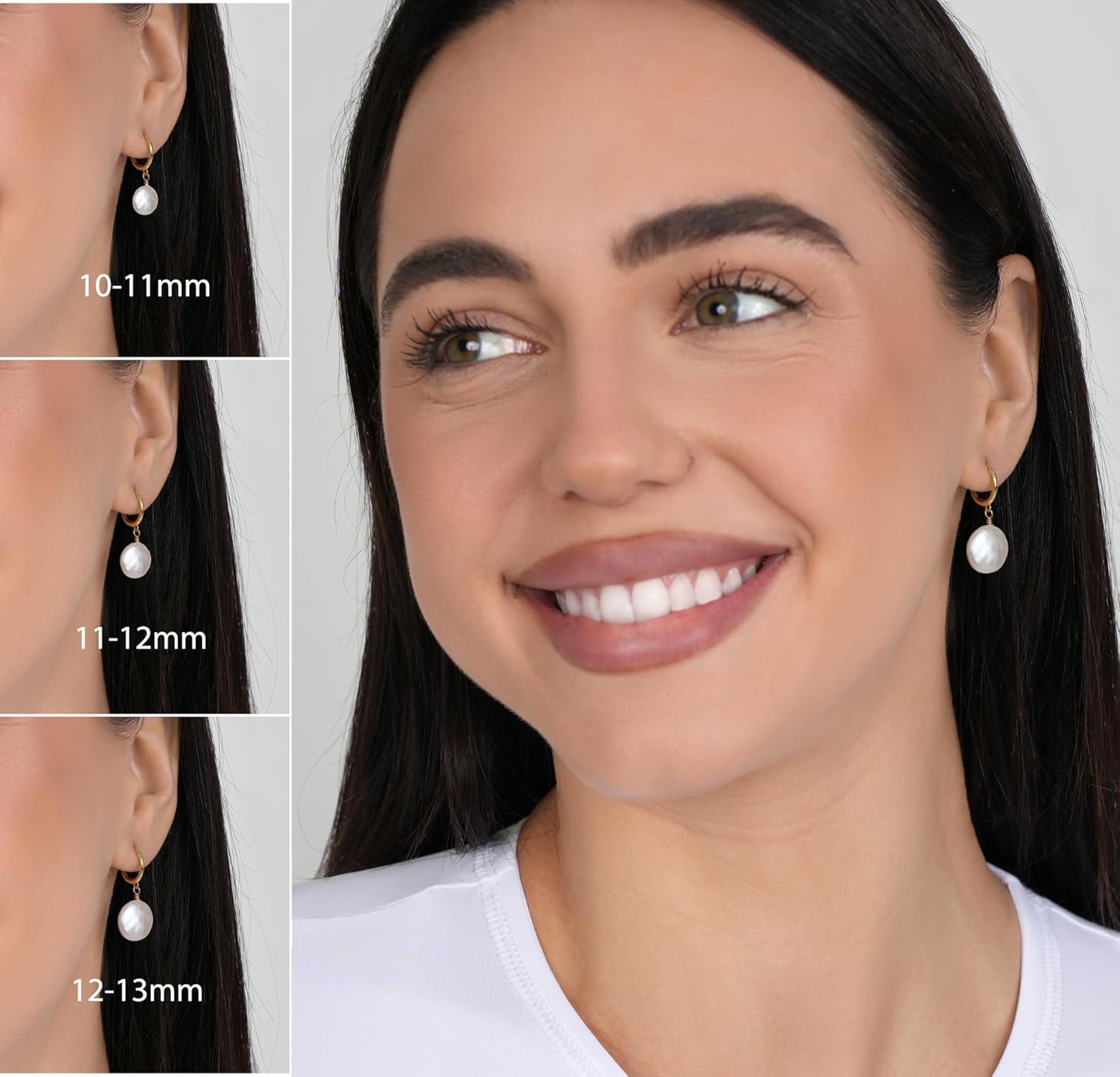 LILY LUSTRE Pearl Earrings for Women, 14k Gold Plated 925 Sterling Silver, AAAA Genuine Freshwater Cultured Pearls in Drop & Coin Shapes, Hoop & Leverback Styles - Image 5