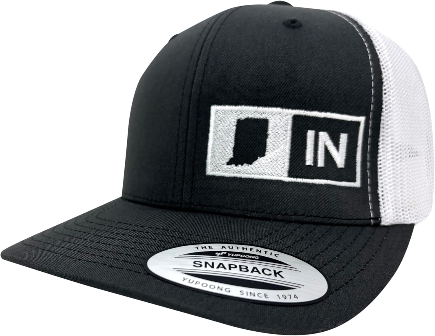 Trucker Hat - Indiana (Charcoal Gray/White) Mesh, Snapback