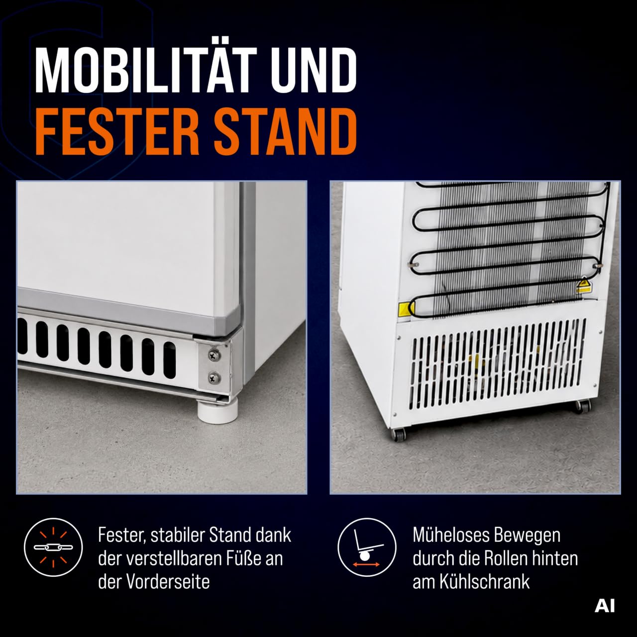 GastroHero Lagerkühlschrank 336 L, 5 Böden, Weiß LKSE400
