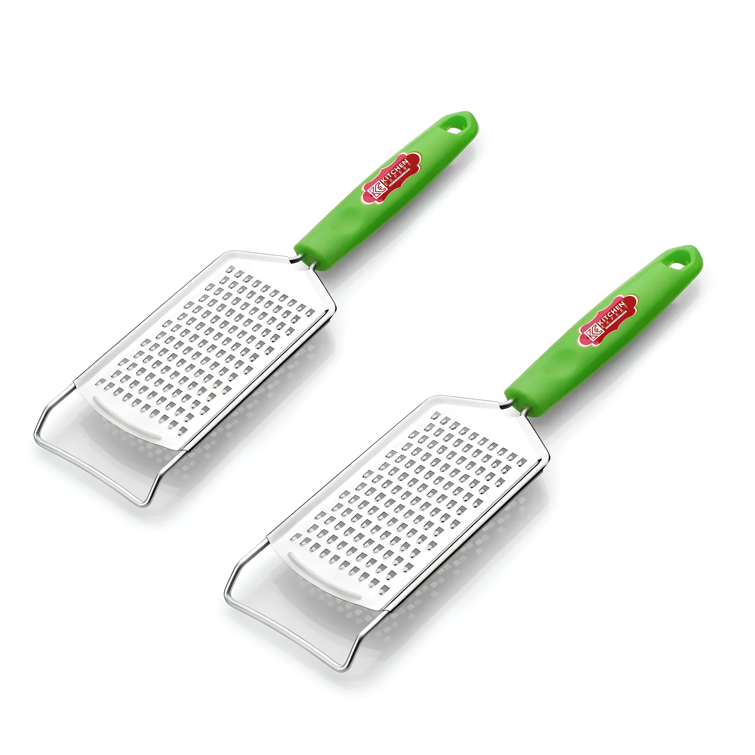 Kitchen Expert Stainless Steel Cheese Grater | Set of 2 | Ideal for Grating Cheese/Ginger/Vegetables/Fruits | Protective Edges & Secure Grip | Razor Sharp Blade | Multipurpose (B0D9K3P213) Amazon Price History, Amazon Price Tracker