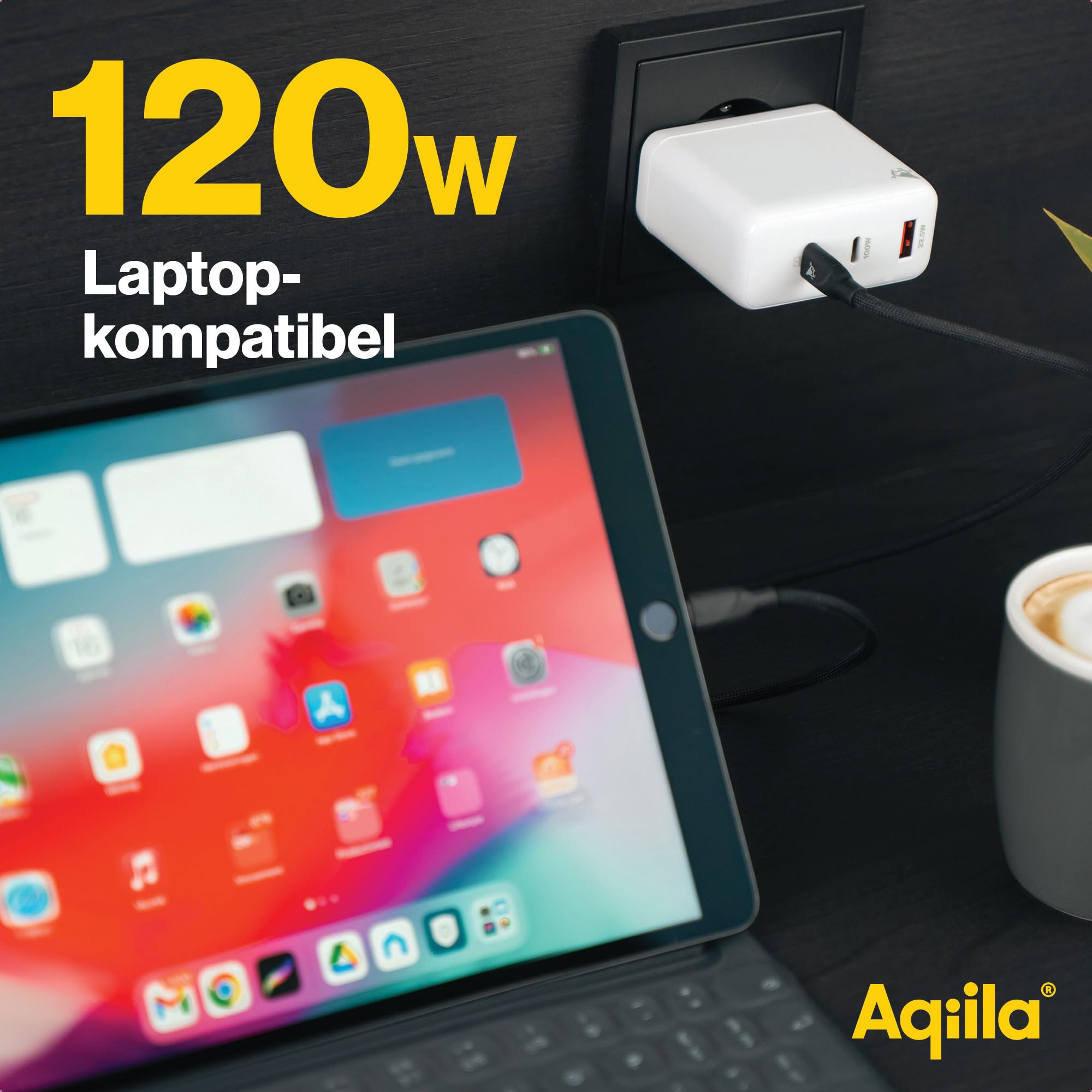 Cargador USB-C de 120 W, cargador rápido GaN, PD, PPS, Quick Charge, adaptador de corriente, 2 puertos USB-C, 1 USB-A, 100-240 V, también adecuado para portátil, diseño compacto, Chargebird W4