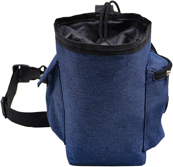 Borsa Per Magnesite Per Arrampicata Su Roccia - Nero, Tessuto In Nylon, Organizer Per Magnesite Con Tasca Con Cerniera, Cintura In Vita Regolabile, Chiusura Con Coulisse, Interno Foderato In Pile | Ad - 1