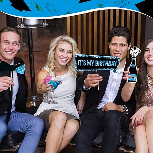 Miniatura 4 de Outus Kit de 36 piezas de accesorios para cabina de fotos de cumpleaños, feliz cumpleaños, graduación, boda, recuerdos, suministros para fiesta de