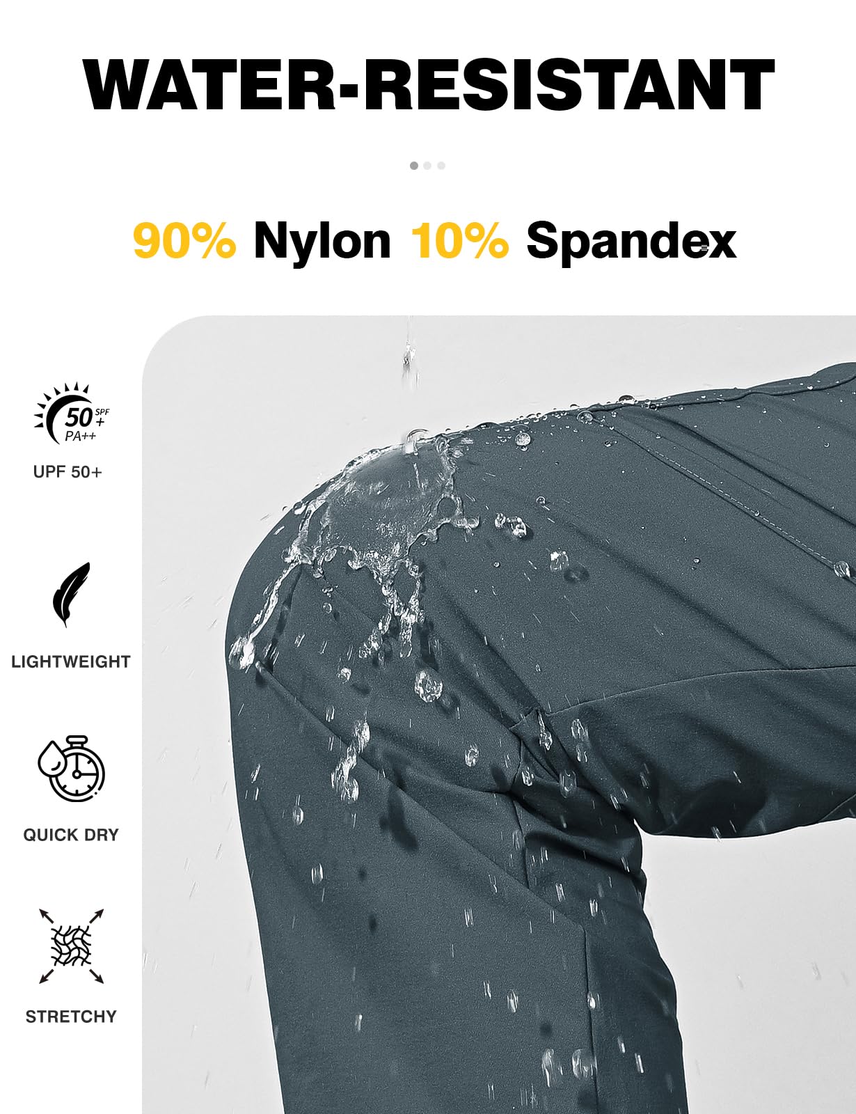 donhobo Pantalon de randonnée pour femme - Léger et respirant - Pantalon cargo - Imperméable - Séchage rapide - Stretch - Pantalon d'extérieur - Protection UV - Pantalon fonctionnel avec 6 poches