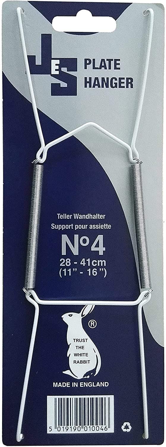 Alezyb White (Alezyb Ltd) 12X Plate Wire Hanging Hanger Flexible With Spring Wall Display Art Decoration [Size 4 28-41Cm]
