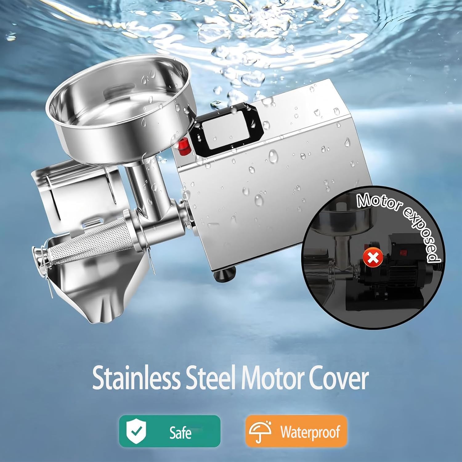 Electric Tomato Press, Commercial Tomato Strainer Machine,Stainless Steel Food Strainer and Sauce Maker,Food Milling Press Machine, for High Nutrient Fruit and Vegetable Juice Silver