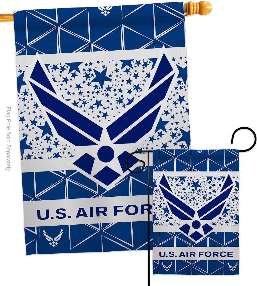 Air Force Garden House Flags Set Armed Forces USAF United State American Military Veteran Retire Official Small Decorative Gift Yard Banner Double-Sided Made in USA 28 X 40