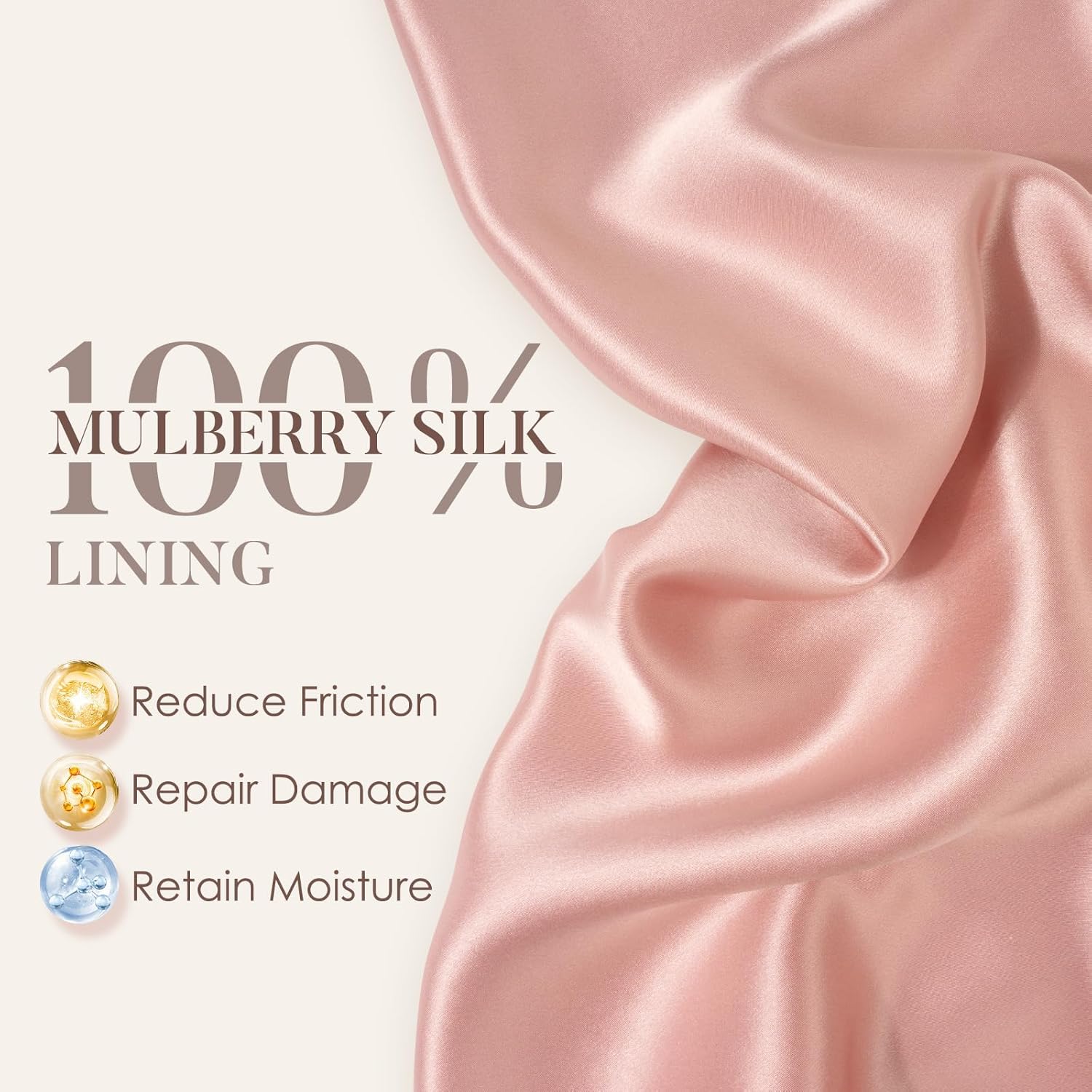 LULUSILK Mulberry Silk Bonnet for Sleeping Women, No More Frizzy Tangled Hair, Stay On All Night Silk Hair Wrap for Sleeping with Adjustable Strap, Silk Sleep Cap for Women and Men, Pink, Pack of 1 - Image 2