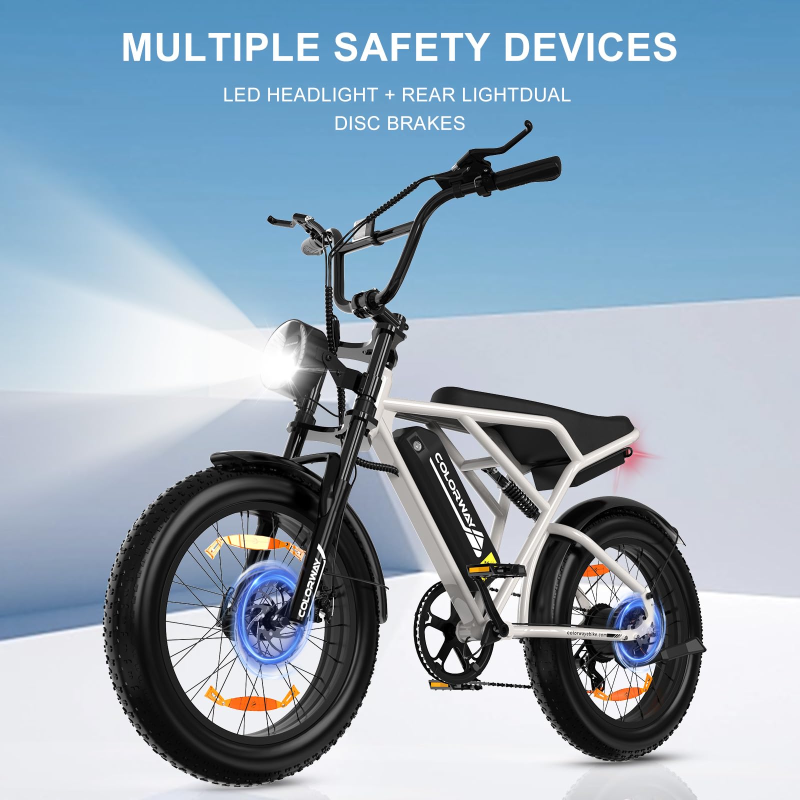 COLORWAY BK29G Elektrofahrrad, 20'' EBike mit 4.0 Breitreifen, 250W Motor und 36V 12Ah Akku, mit LCD-Display, Doppelscheibenbremse, bis zu 45-90km Reichweite,Elektrofahrräder