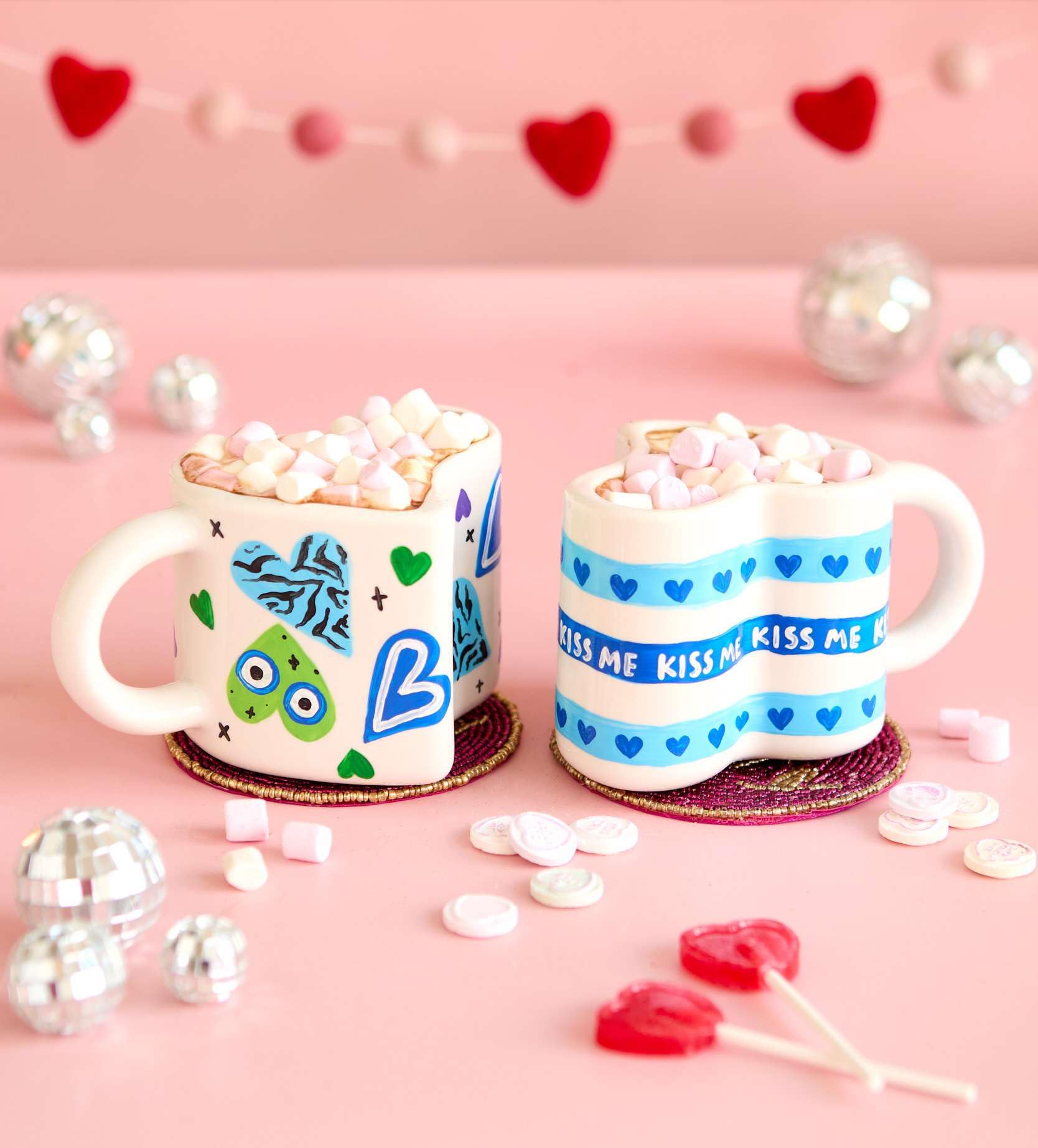 Pott’d Perfect-Pair-Mugs, Heart-Shaped Mug Painting Kit for Couples. Includes Ceramic Paints - Image 2