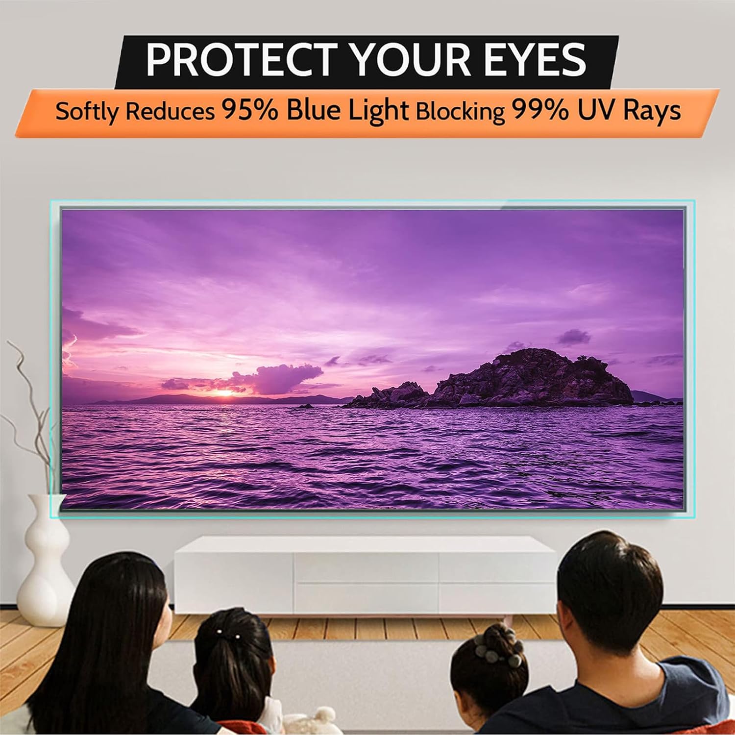 65 Inch Anti-Glare TV Film Anti-Blue Light Screen Protector, Anti UV Film Protection Eyes, Anti Glare Screen Film Reduces Reflections,65in 1440 * 809mm