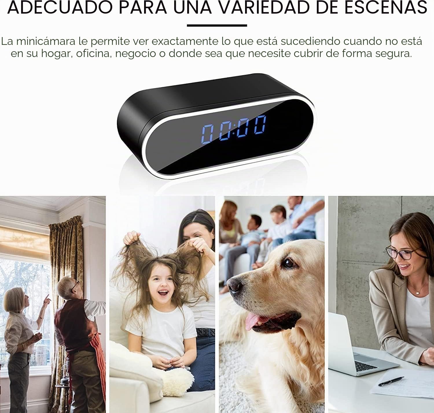 Despertador 4K FULL UHD WiFi Cámara espía roja Videocámara Mini DV Grabadora de vídeo portátil Soporte Android iPhone App Vista Control remoto 140 Ángulo de visión nocturna Detección de movimiento
