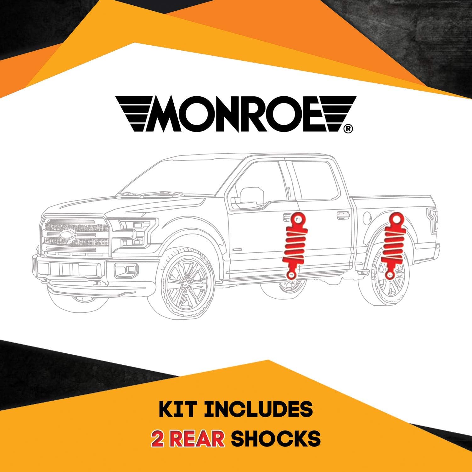 Monroe Quick Mount Kit of 2 Shocks fits Toyota Tacoma 1995-2004 4WD Matic Plus Rear for Replacement, Performance, Leveling, Touring & Offroad