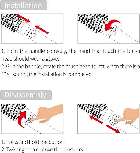 Miniatura 5 de Cepillo de pelo secador y voluminizador, cepillo de aire caliente de un solo paso para secar, alisar, dar volumen