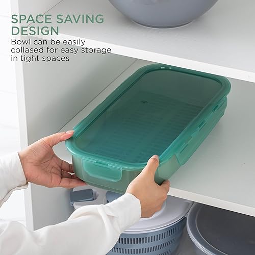 Miniatura 4 de COOK WITH COLOR Recipiente plegable para rebozar sin ensuciar, ideal para pescado frito, pollo frito, aros de cebolla, alas y más