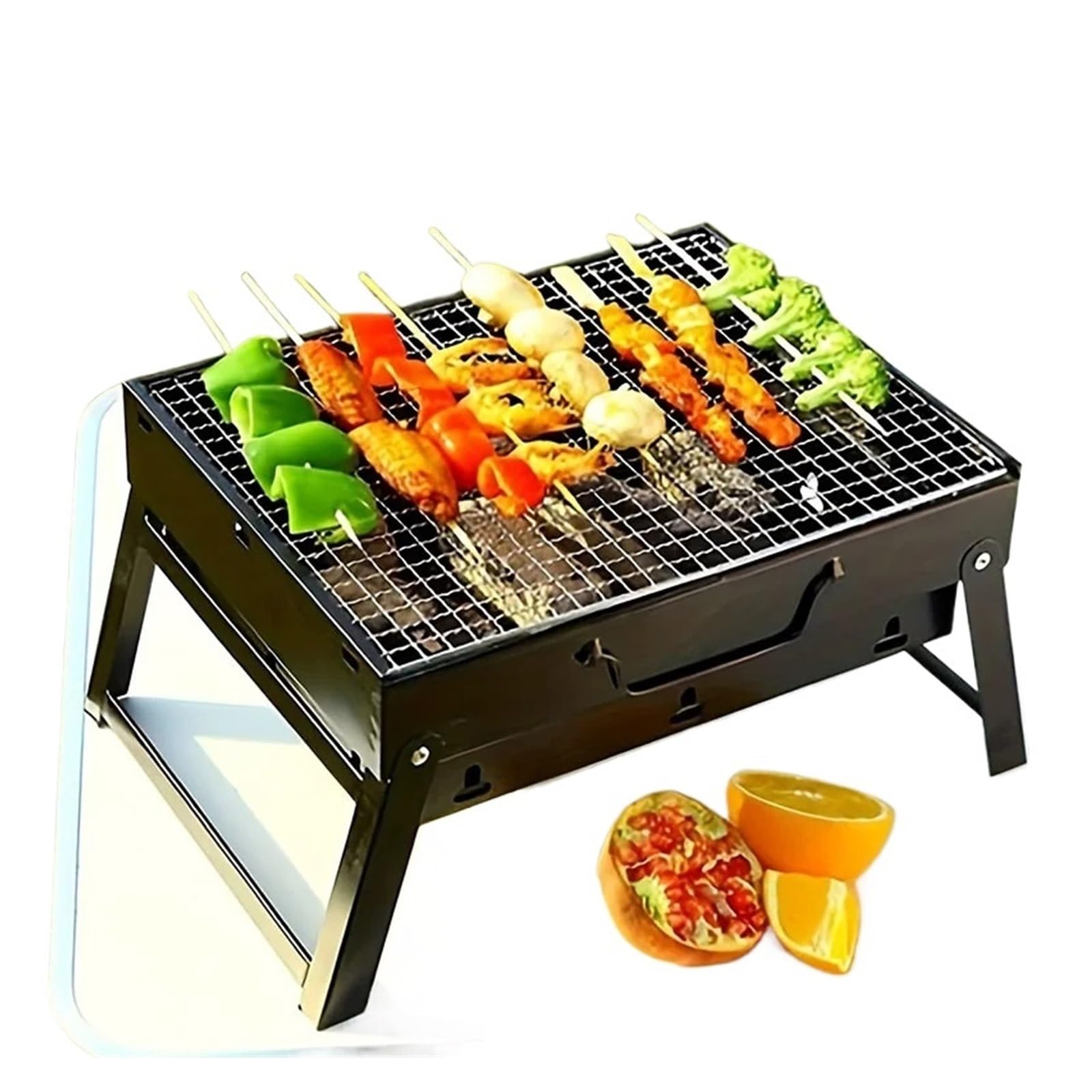 Przenośny zestaw narzędzi do grillowania ze stali nierdzewnej, mini zestaw do grillowania na świeżym powietrzu, na kemping i plażę, lekki i łatwy do przenoszenia dla entuzjastów grillowania