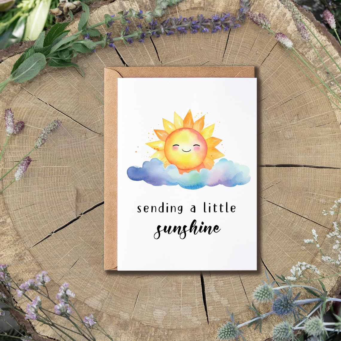 Sending A Little Sunshine Card - Greeting Card - Card For Family Friend - Sunshine Greeting Card - Think Of You Card - Card For Him Her - Image 4
