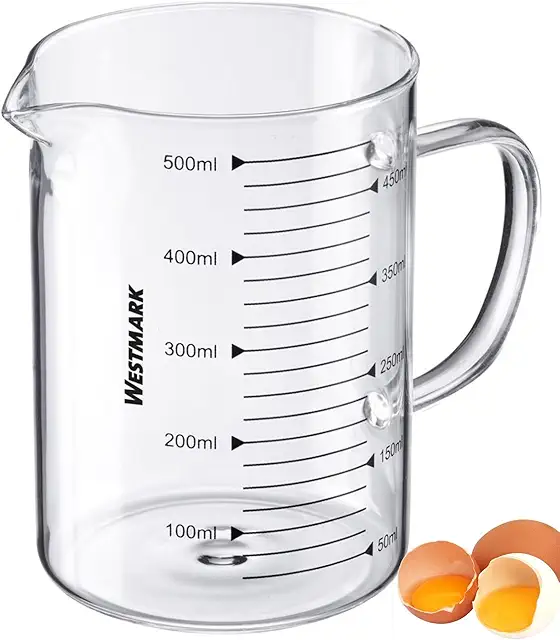 Imagen relacionada con Westmark 30692260 Jarra Medidora de Vidrio, para Medir Ingredientes, Segura para Microondas, Resistente al Calor, Asa Ergonómica, 500 ml