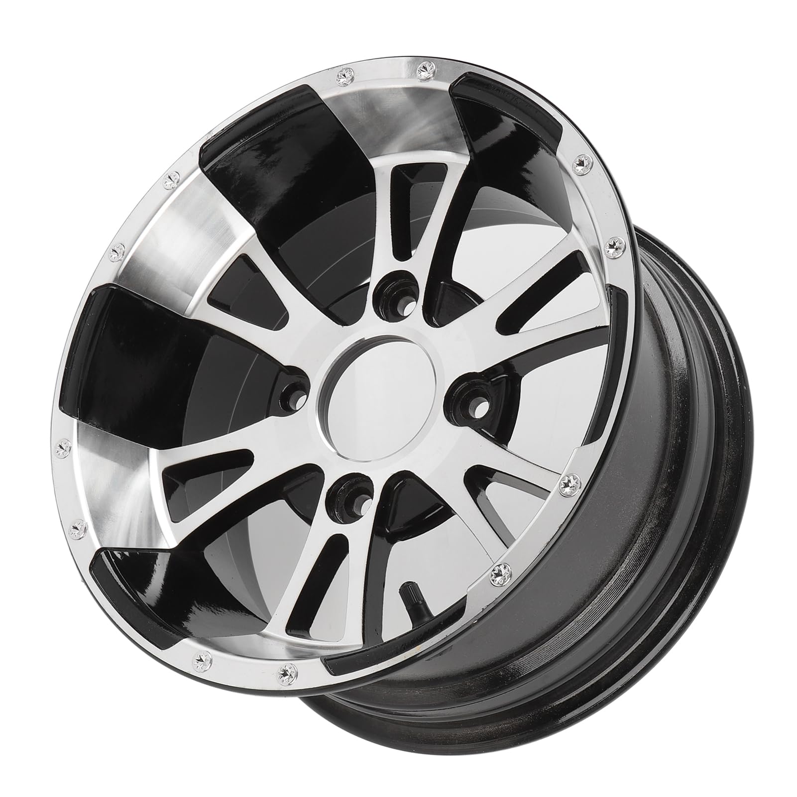 Aramox Obręcz Koła ze Stopu Aluminium Używana do Gokartów i Wózków ATV 12 Cali 25x8-12 26/9-12 Heavy Duty 4 Otwory o Dużej Nośności