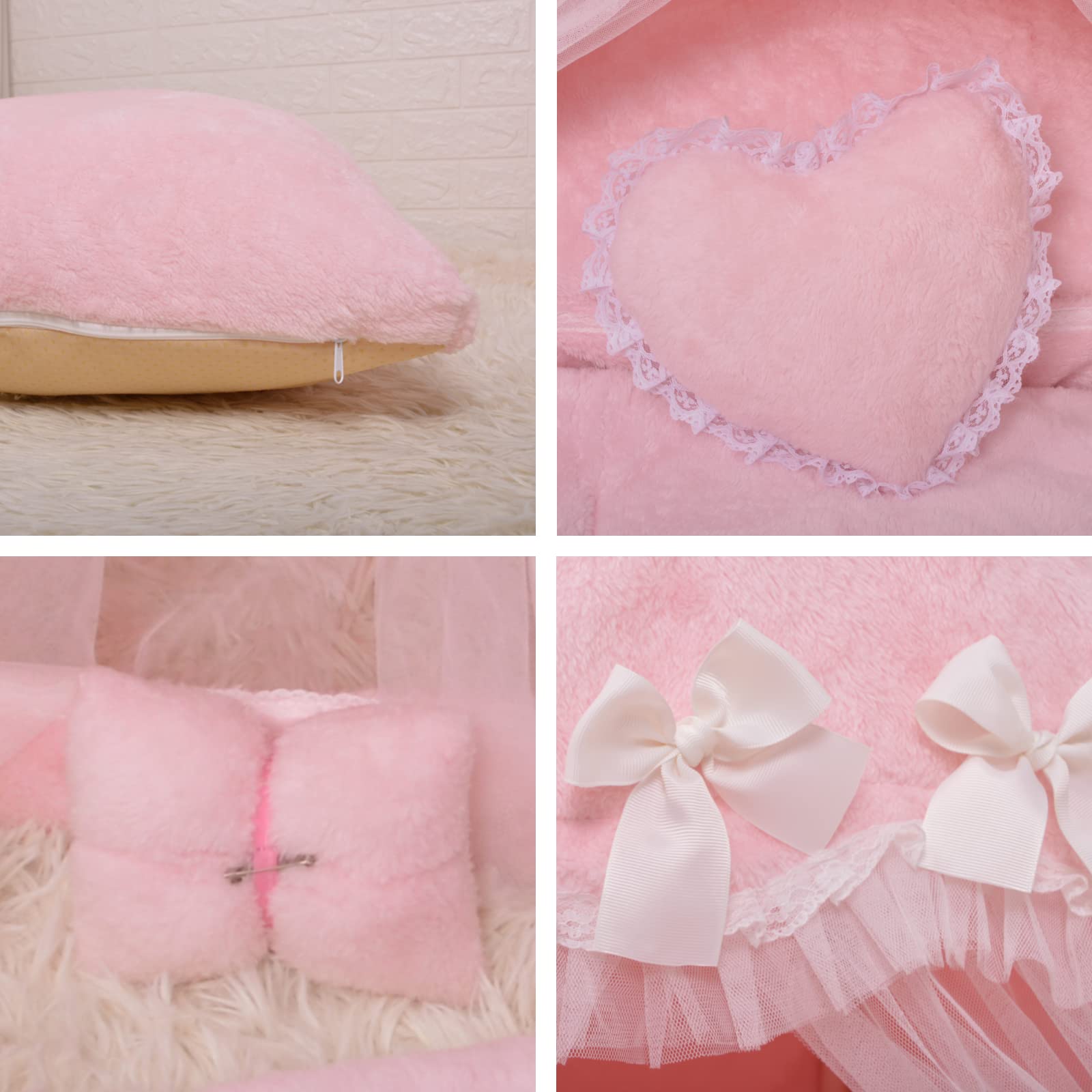 Casetta deluxe per cani, gatti, cuccioli, gattini, per interni, soffice, invernale, calda e accogliente, in pile di velluto (S: 48 x 38 x 50 cm, rosa principessa)