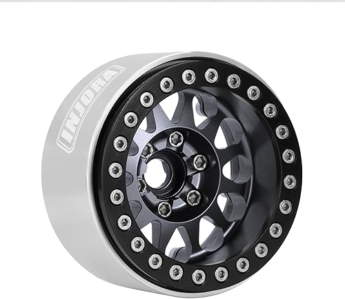 Miniatura 3 de INJORA Rueda Beadlock de 1.9 pulgadas, compensación negativa de 0.409 in, rueda de aluminio CNC para TRX4 SCX10 Gen8 VS4-10 110 RC Crawler Car