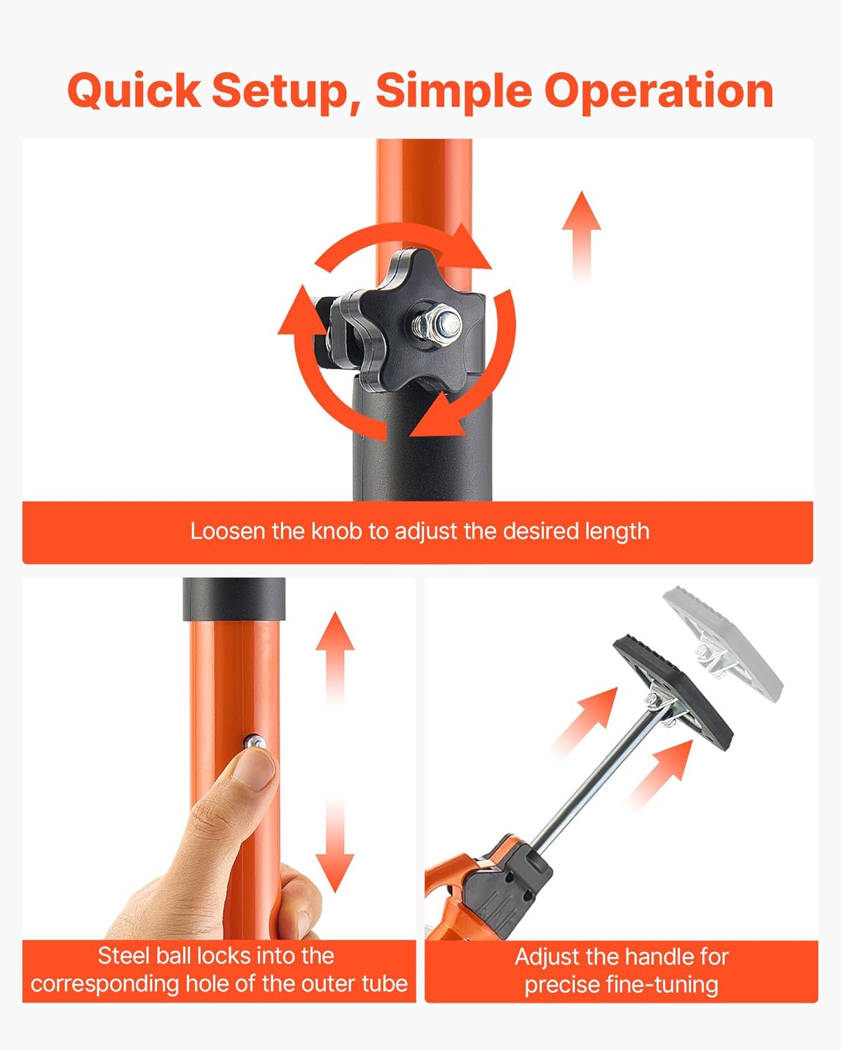 Close-up of VEVOR Cabinet Jack adjustment mechanisms
