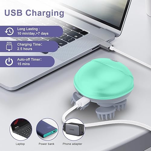 Miniatura 4 de JXTZ Masajeador de mano para mascotas para perros y gatos, herramienta de masaje eléctrica portátil para gatos y perros con 4 cabezales de masaje, 3