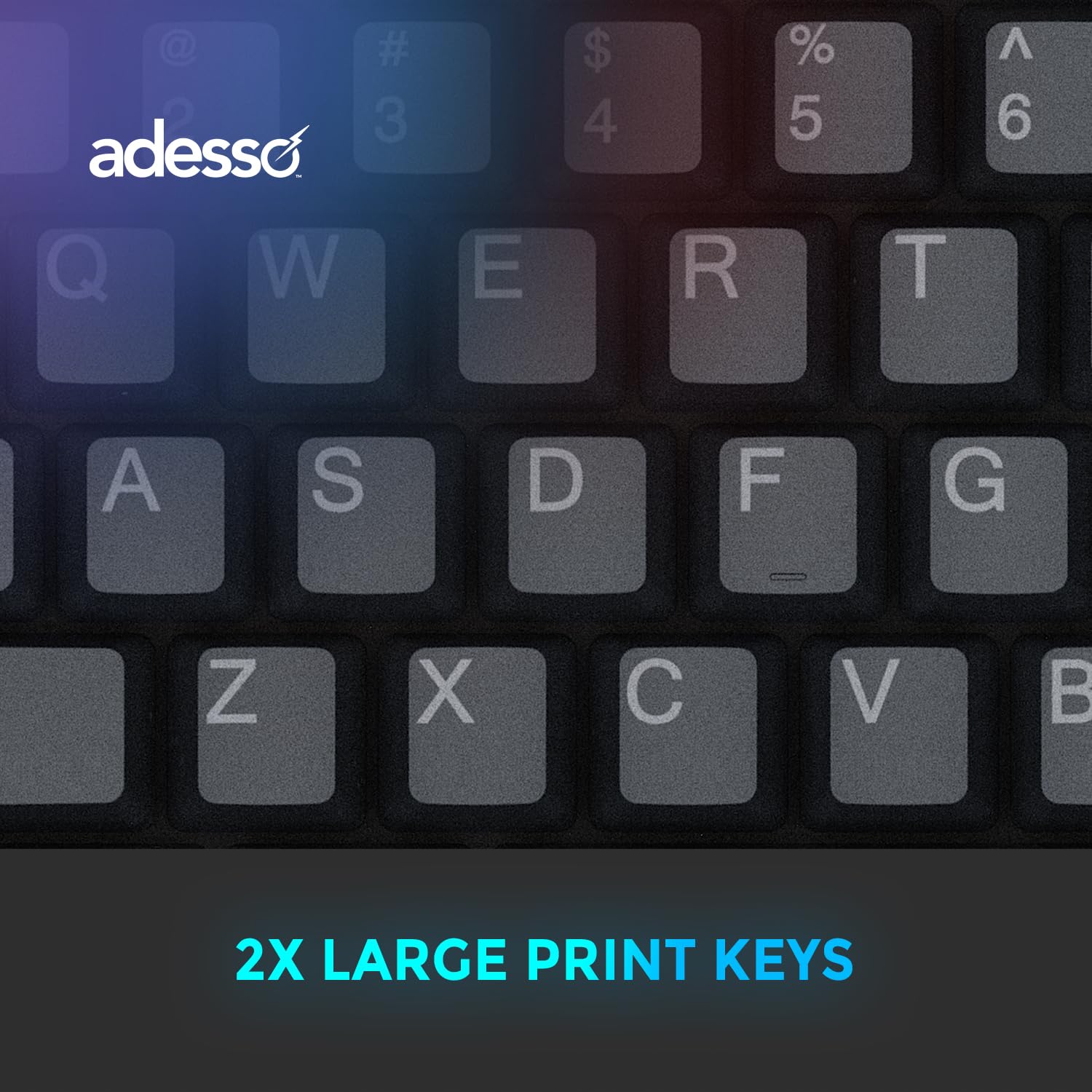 ADESSO EasyTouch 130 - Tastiera meccanica cablata USB con interruttori marroni, Hotkey AI Copilot dedicato, montato su guarnizione per una digitazione silenziosa, 2 tasti di stampa grandi e rollover