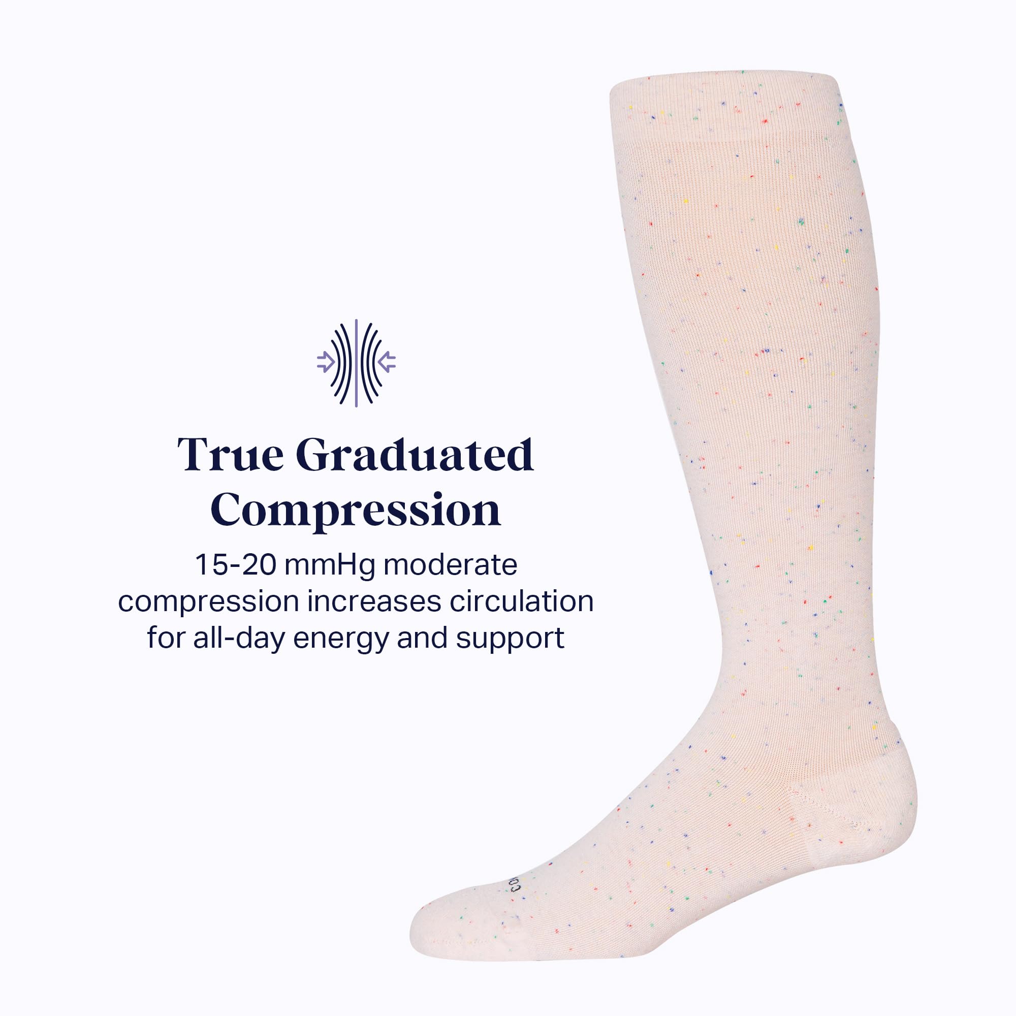 Comrad Recycled Cotton Knee High Socks - 15-20mmHg Graduated Compression Socks - Soft & Breathable Support Socks, Unisex