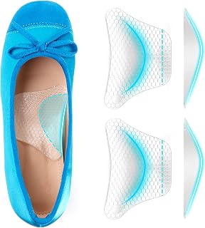 Plantar Fasciitis Relief Arch Support Insert Soft Gel Arch Pad Adhesive Orthotic Shoe Insole for Flat Feet & High Arch Support Cushions for Flats Sandals Trim to Fit - 2 Pairs