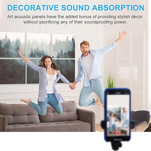 Miniatura 6 de Art Acoustic Panels, 6 Pack Self-Adhesive Large Wall Art Paintings for Wall Decoration, Sound Absorbing Panels for Recording Studio, Living room and
