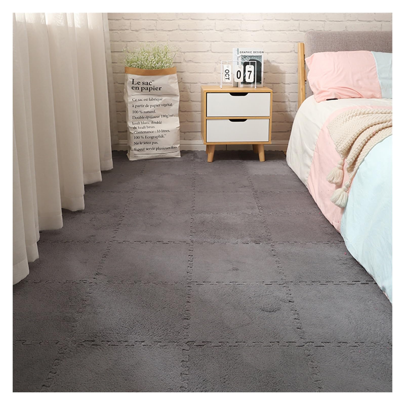 Alfombra Puzzle Suelo Acolchado de Goma Eva,10/30 Piezas Alfombra Cuadrada Entrelazada Alfombra De área Esponjosa,Suelo Acolchado de Goma Eva, Protección y Decoración ( Color : Gray , Size : 30PCS )