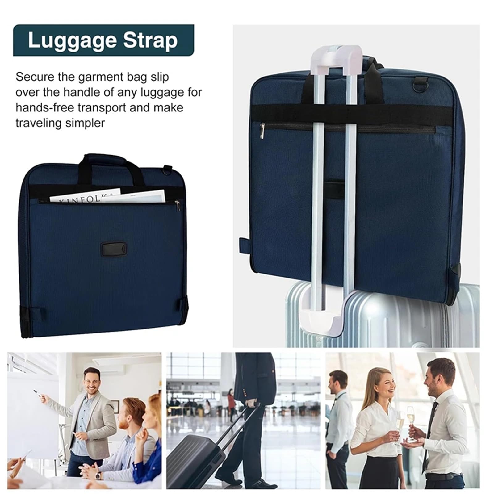 Copri Abiti Pieghevole Borsone da viaggio pieghevole appendere, for uomo e donna, lavoro, portare a mano(Deep Blue)