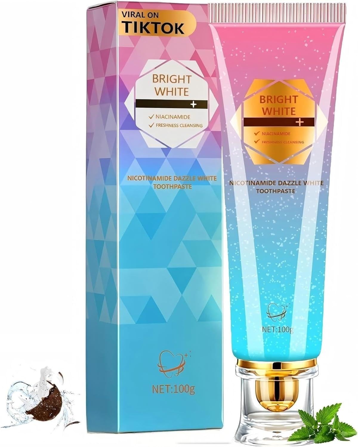 Niacinamide Whitening Toothpaste, Kimralur Triple Whitening Intensive Niacinamides Toothpastes, Fluoride-Free Formula is Suitable for Sensitive Teeth (1)