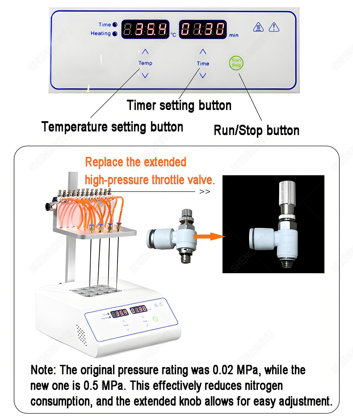 évaporateur D'échantillons de Laboratoire,Concentrateur D'azote,Hauteur Réglable,avec Aiguilles à Gaz,Soufflage sous Pression Scientifique,Instruments D'analyse Laboratoire 12modules