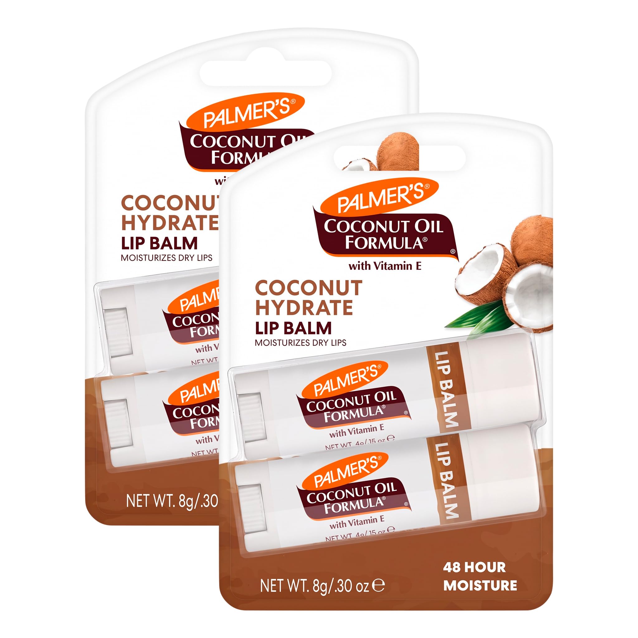 Palmer's Coconut Oil Formula Lip Balm Duo, All-Day Moisturization, Hydrates Dry, Cracked Lips, 2 Count (Pack of 2)