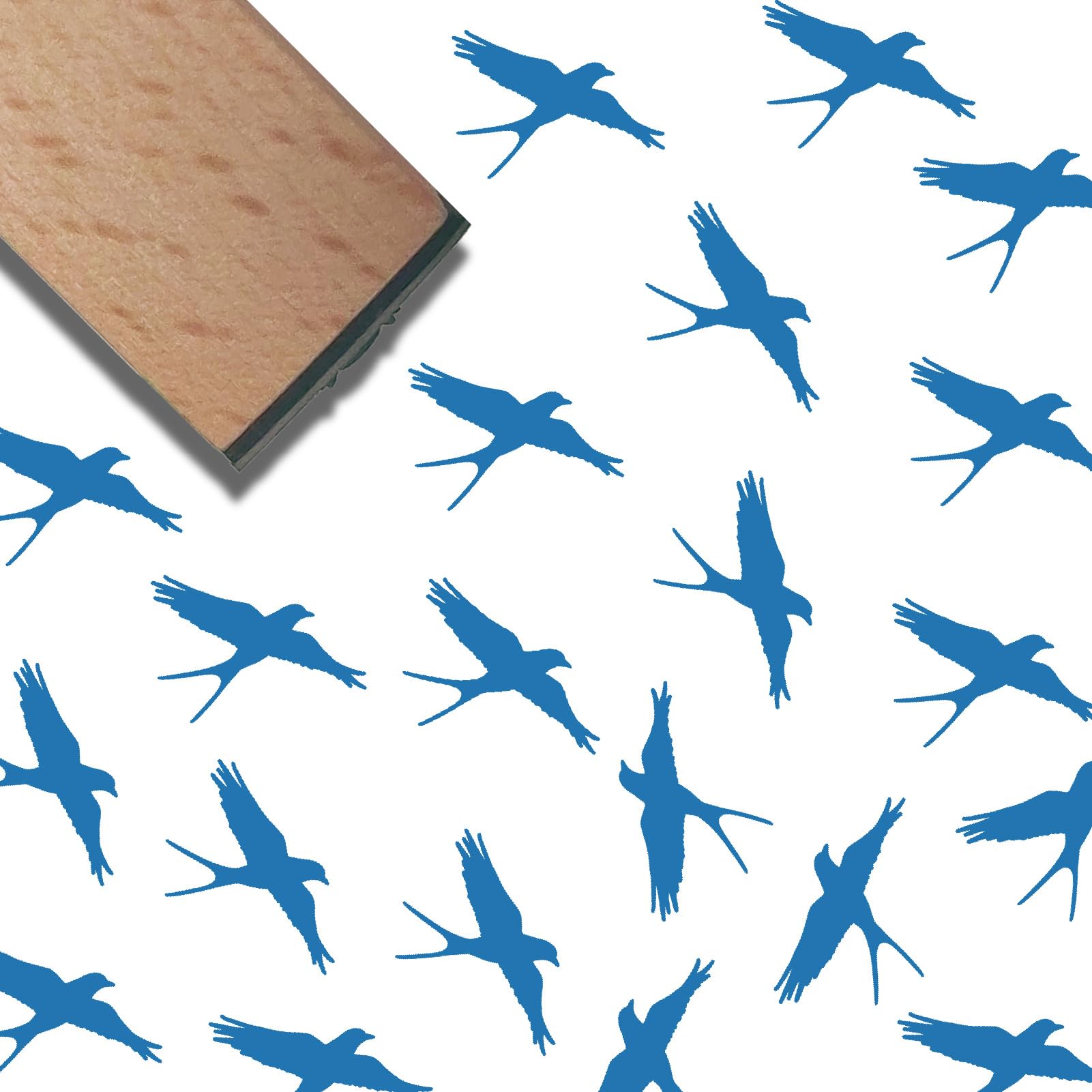 Mini Sellos de Madera Pequeño Sello de Goma de Pájaro 3/5 Pulgada Patrón de Golondrina Cuadrado Pequeño Sello de Madera Reutilizable para Manualidades DIY Tarjeta Scrapbooking Álbumes