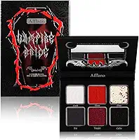 Afflano Paleta de maquiagem gótica de sombra vermelha e preta, paleta de maquiagem de Halloween vermelho sangue de vampiro, paleta de sombras de olhos escura borgonha pigmentada, olhos esfumaçados