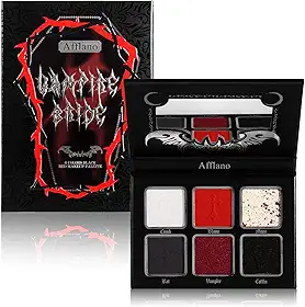 Afflano Paleta de maquiagem gótica de sombra vermelha e preta, paleta de maquiagem de Halloween vermelho sangue de vampiro, paleta de sombras de olhos escura borgonha pigmentada, olhos esfumaçados