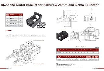 CNC Kit Ballscrew SFU RM2504 + Linear Slide Guide Rail HGH25 300mm, with Ball Screw Nut + BK/BF20 End Supports + Coupler + Nut Housing + Motor Bracket for Nema 34 + Bearing Slider Block