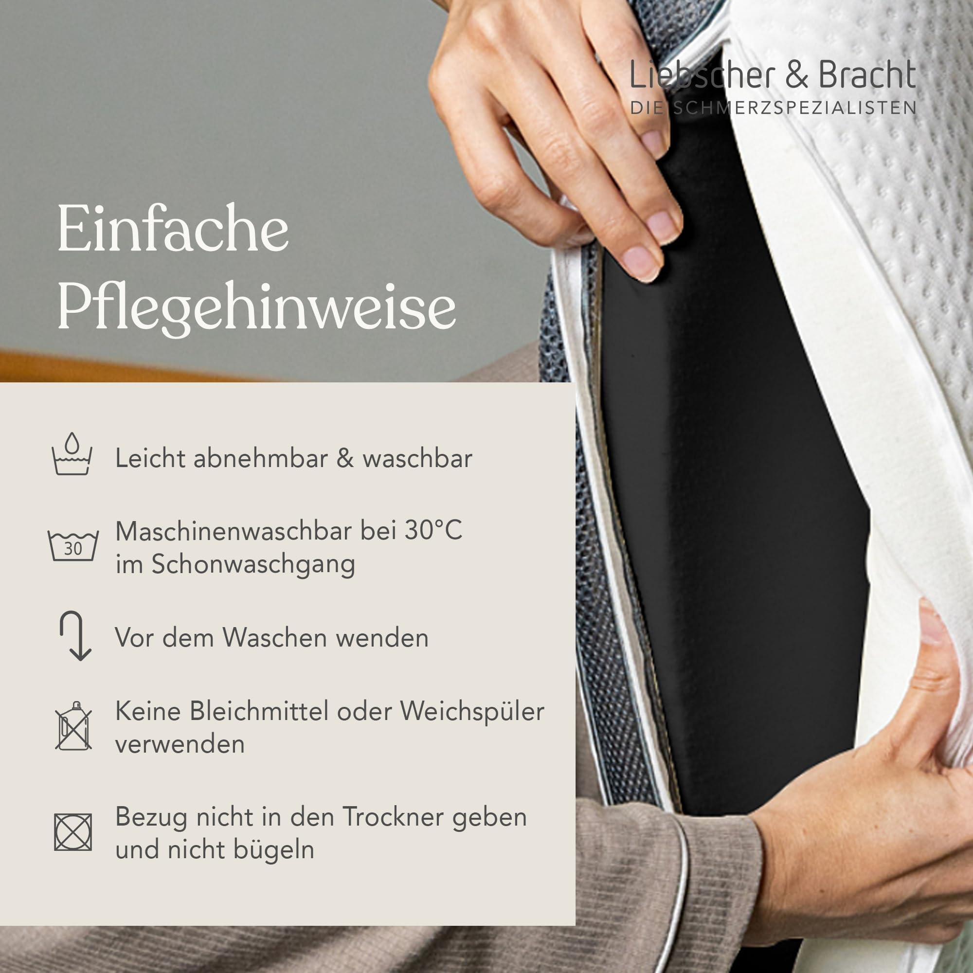 Liebscher & Bracht – Nackenstützkissen orthopädisch zur Unterstützung bei Nackenschmerzen 40x55cm – Schlafkissen ergonomisch & höhenverstellbar - mittelfest & fest – Atmungsaktiv & Waschbar