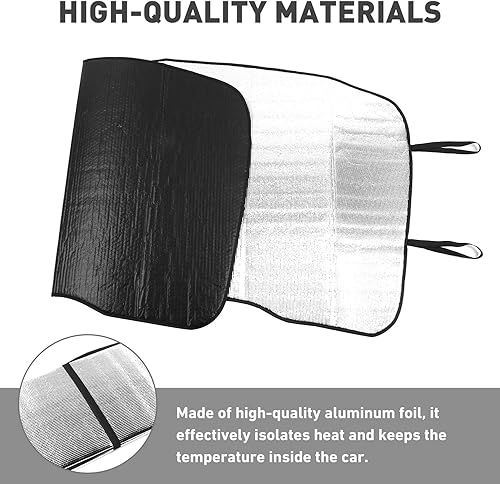 Miniatura 7 de HTHE Parasol plegable para parabrisas Ford F150 2021 2022 con interior negro para Ford F150 2021 Lariat King Ranch Platino XL XLT Limited Raptor