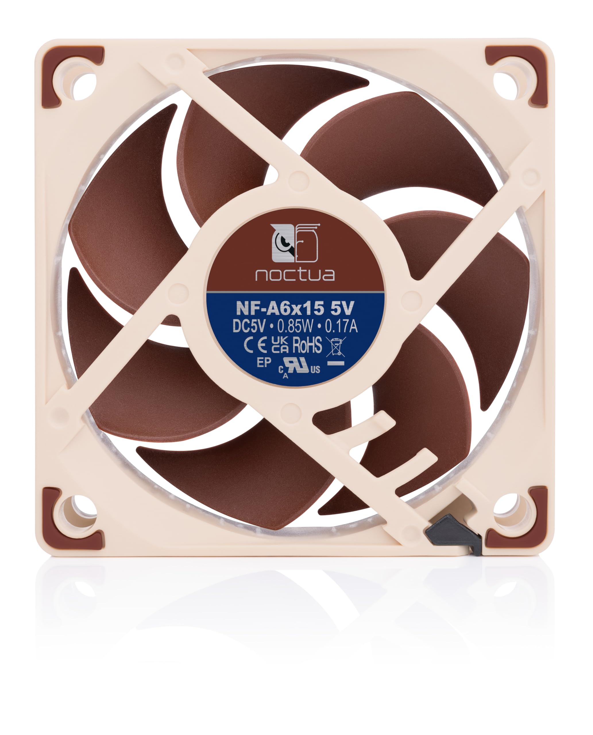 Noctua NF-A6x15 5V, Ventilador Silencioso y Delgado con Cable Adaptador USB, 3 Pines, Versión de 5V (60x15 mm, Marrón)